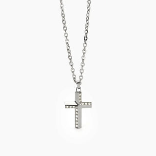 2 Jewels Collana Acciaio Croce Zirconi Bianchi(Cod,art.251904)