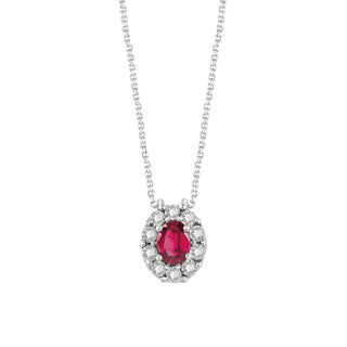 Collana Bliss in oro bianco con rubino e diamanti(Cod art.20102582)