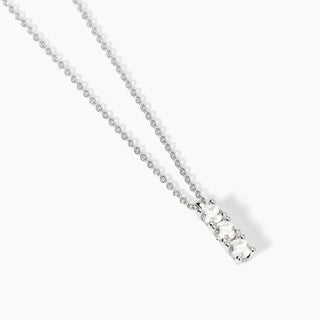 Girocollo in argento rodiato con catena forzatina e zirconi bianchibTRILOGY(cod.art.553643)