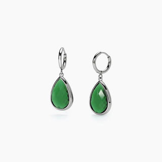 Orecchini Donna Pendenti in Acciaio con Glass Verde(Cod.art. 261414 )