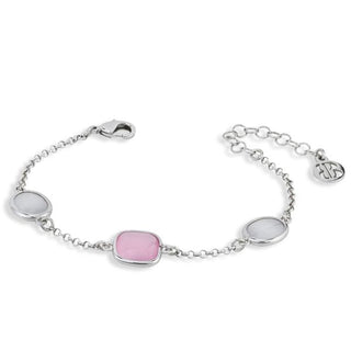 XB1026 Bracciale con cristalli rosa baby e white