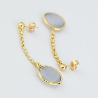 XOR758DF Orecchini placcati oro giallo con cristalli grigio pendenti