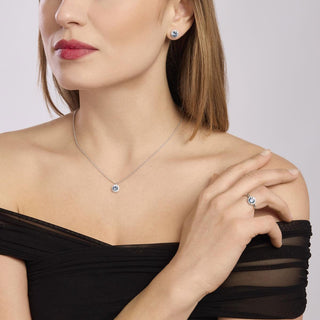 Girocollo con ciondolo acquamarina sinteticaRevival (cod.art.553714)