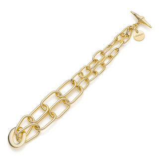 Bracciale catena fantasia ovale dorato(cod.art.2363)