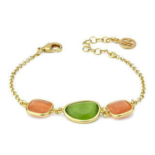 XB1015DV Bracciale  con cristalli orange e un centrale verde