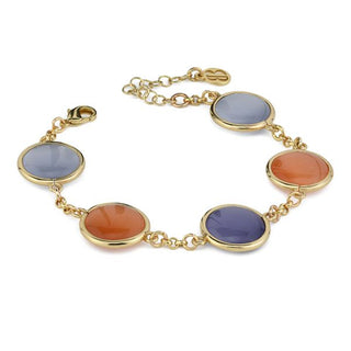 Boccadamo (cod.art.XB1038DF) Bracciale placcato oro giallo con cristalli arancio scuro, viola scuro e grigio