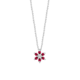 Collana in oro bianco con rubini e diamante(cod.art.20102669)