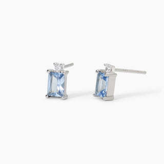 Orecchini in argento con acquamarina sintetica taglio princessBATTITO (cod.art.563718)
