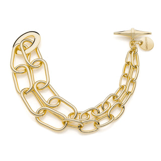 Bracciale catena fantasia ovale dorato(cod.art.2363)