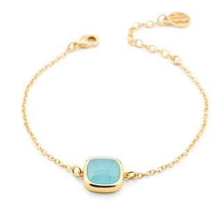 Boccadamo (Cod.art.XB1008DT) Bracciale placcato oro giallo con cristallo medio azzurro lattiginoso