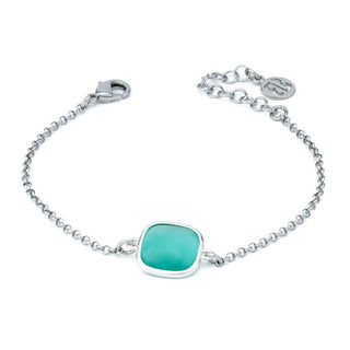 XB1014A Bracciale con cristallo quadrato acquamarina