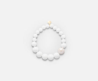 Collezione Agata Bracciale in Argento e Perla con di agata bianca mikiko (cod.art.MB7410A1AGATA)