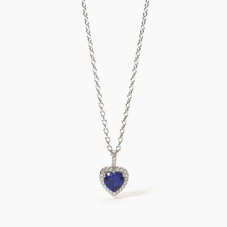 Girocollo con ciondolo zaffiro sintetico a cuoreLOVE AFFAIR (cod.art.553450: