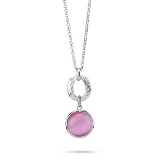 XGR736R Collana con cristallo pendente di colore rosa chiaro