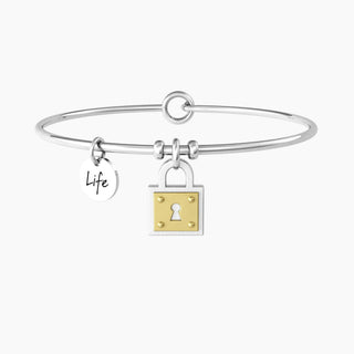 Bracciale collezionabile in acciaio 316L, Gold pdv e cristalli,(cod.art.732084)