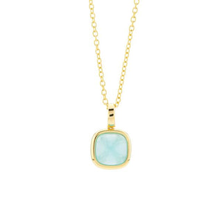 XGR709DT Collana con pendente di cristallo medio azzurro lattiginoso