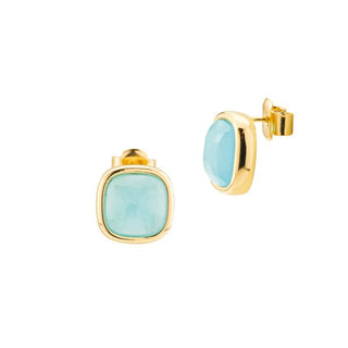 Boccadamo (cod.art.XOR721DT )Orecchini placcati oro giallo con cristallo azzurro lattiginoso