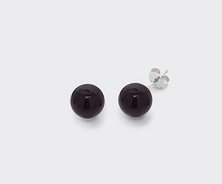 Collezione Rainbow mikiko orecchini in Argento e agglomerato di onice nero 10mm (cod.art.MO7405A4ONICE00)