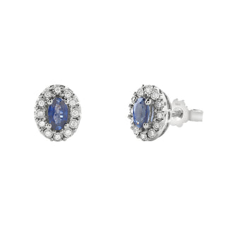 Orecchini in oro bianco con zaffiri e diamanti(Cod art.20094854)
