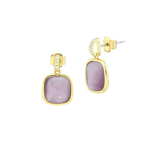 XOR727DP Orecchini placcati oro giallo con cristallo purple e zirconi