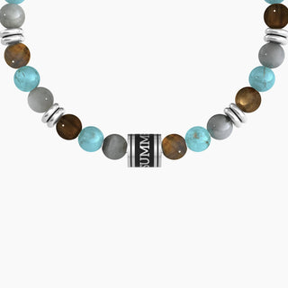 Bracciale collezionabile in acciaio 316L, black pdv e pietre multicolor ,( cod.art.732179)