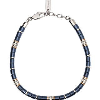 Bracciale uomo 2Jewels Next acciaio rosé ceramica blu e cristalli (cod.art.232495)