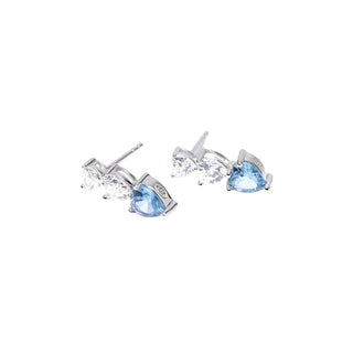 Orecchini da donna Mabina argento zirconi e acquamarina(cod.art.563848)