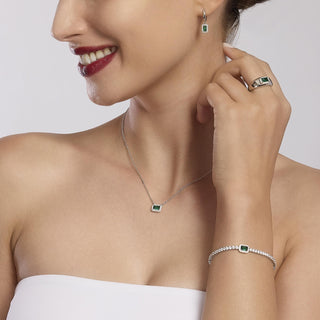Bracciale con smeraldo sintetico mabina (Cod.art.533636-S-M)