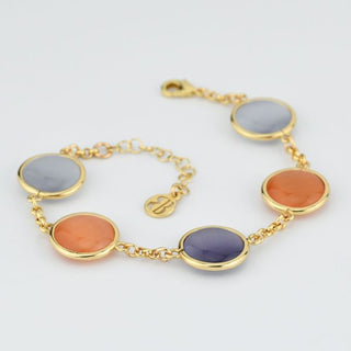 Boccadamo (cod.art.XB1038DF) Bracciale placcato oro giallo con cristalli arancio scuro, viola scuro e grigio