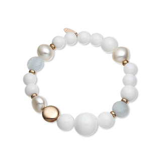 Bracciale in Argento e agglomerato di agata bianca mikiko (Cod.art. MB7444A3ACQUAMARIN)