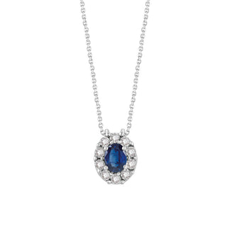 Collana Bliss in oro bianco con zaffiro e diamanti (cod.art.20102581)