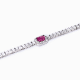 Tennis in argento con rubino sinteticoCOOL OR RÉTRO(Cod.art.533741-M)