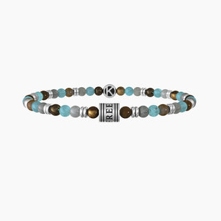 Bracciale collezionabile in acciaio 316L, black pdv e pietre multicolor,(Cod.art.732178)